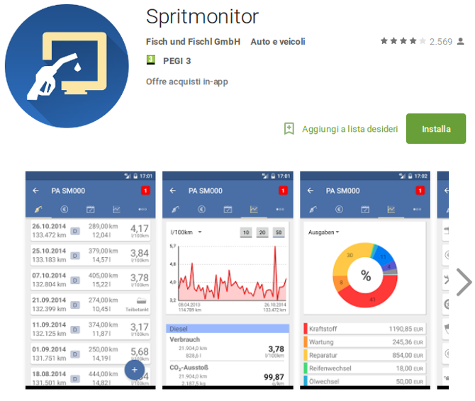 App ufficiale Android per Spritmonitor